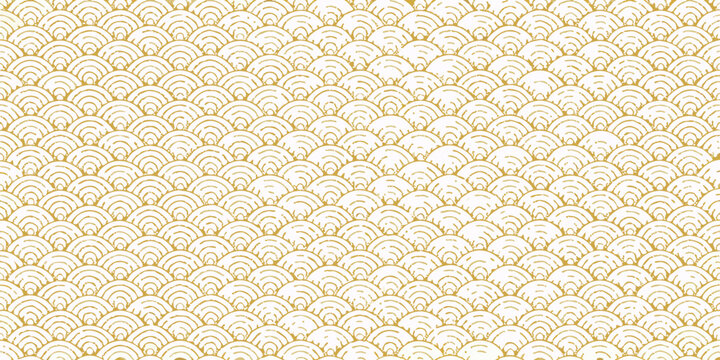 traditional fish scale pattern on white background