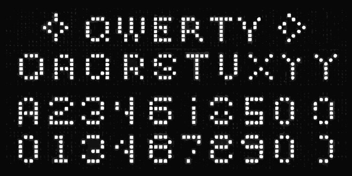 dot matrix font on black background text