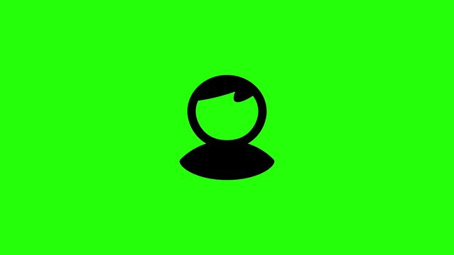 Beautiful 4K horizontal motion graphic of a friendly casual man user avatar icon with combed hair bouncing. Lively popup asset ideal for community membership reviews or customer profile menus.