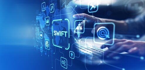 Obraz premium SWIFT Network and Global Banking Transaction Security in Financial Data Systems.