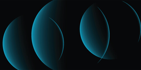 Blue planet Neptune, silhouette on a black background. 3d rendering © Arthur