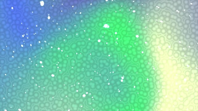 Abstract background with a soft gradient of blue green and yellow colors and a dot pattern.