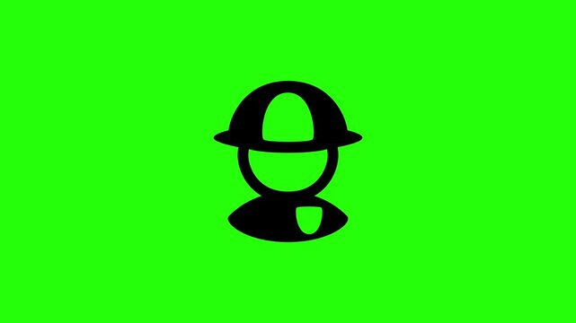 High definition 4K horizontal clip of a brave firefighter rescue responder avatar wearing a helmet uniform bouncing. Dynamic popup element for emergency station savior presentation.