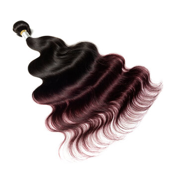 Body wavy black to burgundy ombre human hair weaves extensions bundle