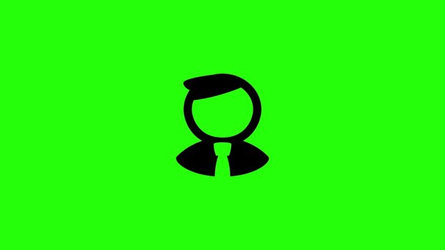 4K horizontal resolution video of a standard corporate office worker profile avatar wearing a shirt and tie bouncing. Playful popup transition element perfect for business employment human resource ov