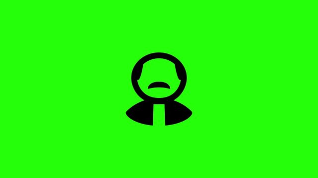 4K horizontal layout featuring a traditional religious church priest clergy pastor avatar with a collar garment bouncing cleanly. Elegant spiritual popup icon for faith worship service media.