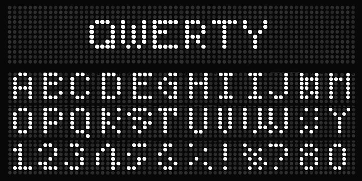 dot matrix font on black background text