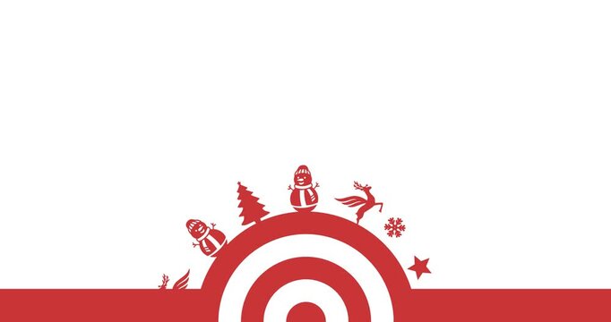 Copy space background animation with red and white Christmas ornament decoration