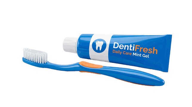 Vector illustration of toothbrush and toothpaste tube on a transparent background
