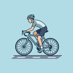 Fototapeta premium A professional cyclist riding a bicycle on a paved road surface