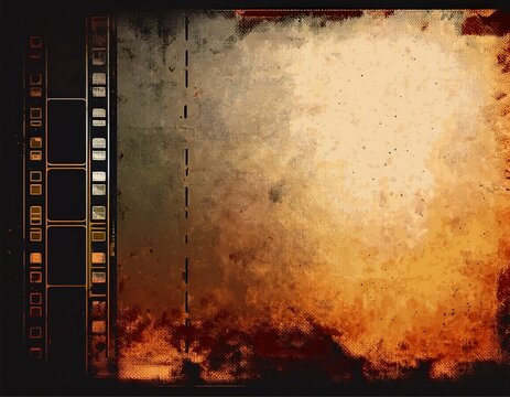film burn texture background with old film colors film noise and filmstrip film effect backdrop with old film noise and texture film scratches and distortions