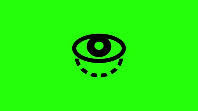 Clean 4K horizontal video showing an advanced eye care medical area outline with measurement arrows bouncing. High quality popup graphic for blepharoplasty surgery eyeliner makeup clinic videos.