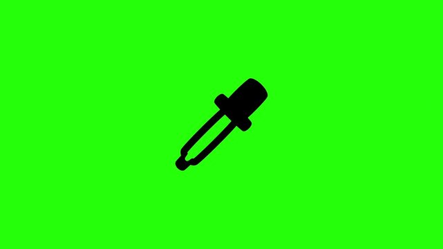 High definition 4K horizontal clip of a medical eye dropper pipette dropping cosmetic skincare serum fluid bouncing. Dynamic popup element for pharmacy treatment medication laboratory presentations.