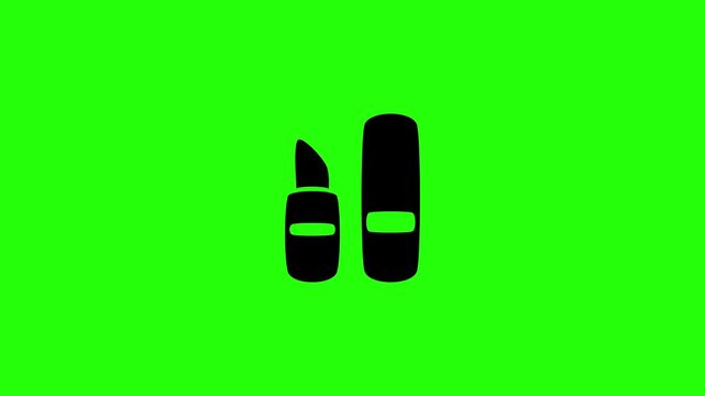 4K horizontal resolution video of an open beauty lipstick wax tube container bouncing smoothly. Playful popup transition element perfect for fashion makeover vanity retail shop overlays.