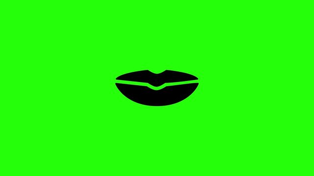 High quality 4K horizontal video containing a voluptuous female lips mouth shape bouncing dynamically. Unique energetic popup graphic for makeup cosmetic lipgloss dentistry care advertisements.