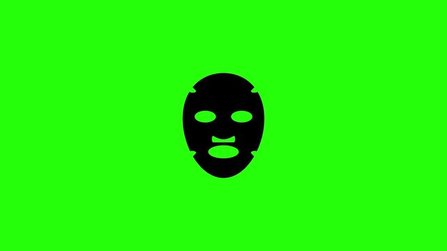 4K horizontal resolution video of a traditional skincare cosmetic sheet face mask product overlay bouncing smoothly. Playful popup transition element perfect for moisture facial beauty treatment vlog 