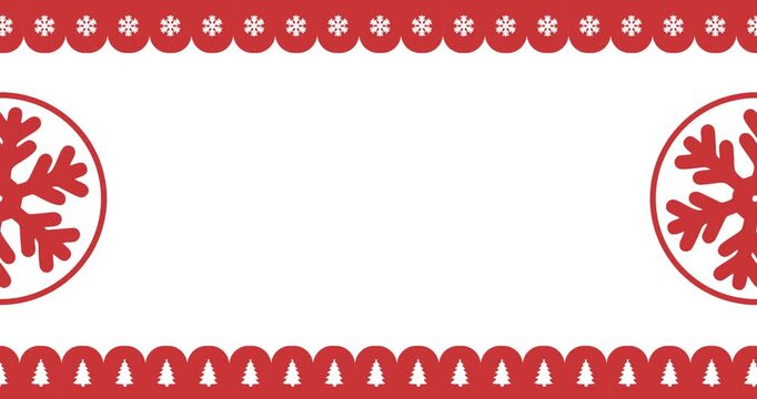Copy space background animation with red and white Christmas ornament decoration