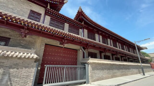 Traditional Chinese Architecture in Xi'an on a Bright Day