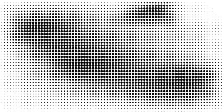 Dotted halftone gradient texture. Fading polka dot background. Repeated dots gradation pattern background. Black vanishing comic pop art overlay backdrop. Halftone raster effect wallpaper. Vector