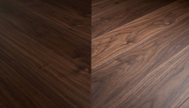 Elegant Dark Walnut Wood Flooring Texture with Chevron Pattern Joinery