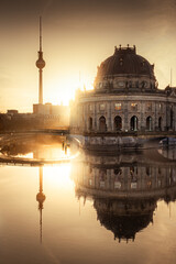 Bode Museum and Fernsehturm at Golden Sunrise, Berlin Museum Island © BERLIN-BELICHTET.DE