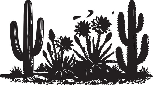 Beautiful three vector watercolor cactus hand drawn illustrations set. Transparent background. Isolated objects.
