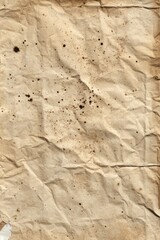 Fototapeta premium Crumpled, stained, aged paper, textured with deep creases and dark speckles