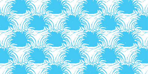Fototapeta premium Abstract blue and white wave seamless pattern background for wallpaper and fabric texture