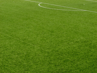 Obraz premium Center circle curve on empty soccer field