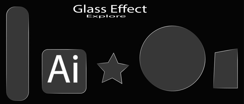 Glass effect adobe illustrator shapes