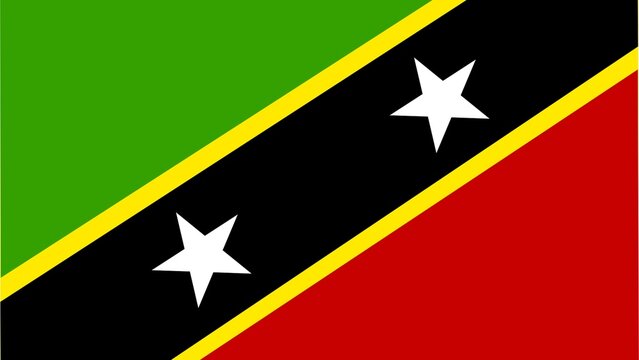 Saint Kitts and Nevis officially the Federation of Saint Christopher and Nevis national flag isolated on white background.