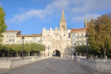 Historic Arch Of Santa Maria In Burgos, Spain, Medieval Architecture And European Travel Destination © tichr