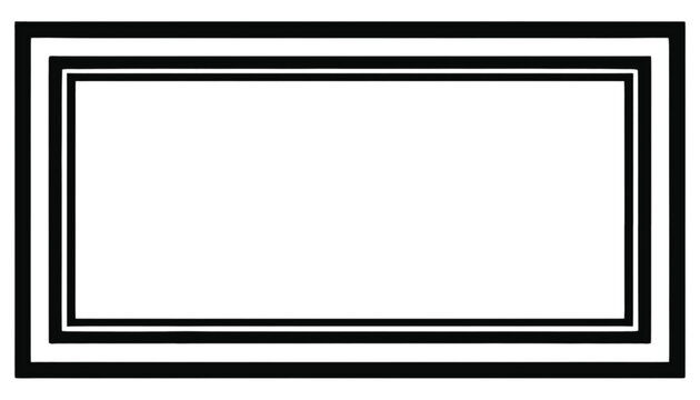 Rectangle frame consists of clean double lines forming a simple geometric border for your artwork.