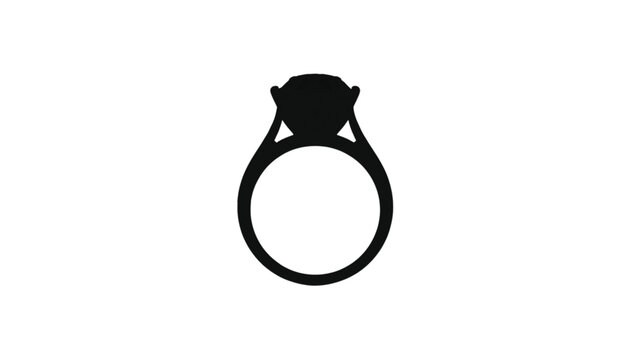 Diamond ring silhouette represents a classic symbol of engagement and eternal love for happy couples.