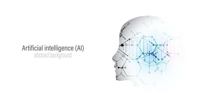 Creative image of AI environment. Scientific medical background.
