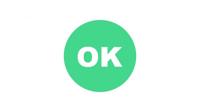 Ok white-background. Suitable for websites, apps, and presentations. Modern and minimalist graphic design for indicating approval or positivity. White and green color palette.