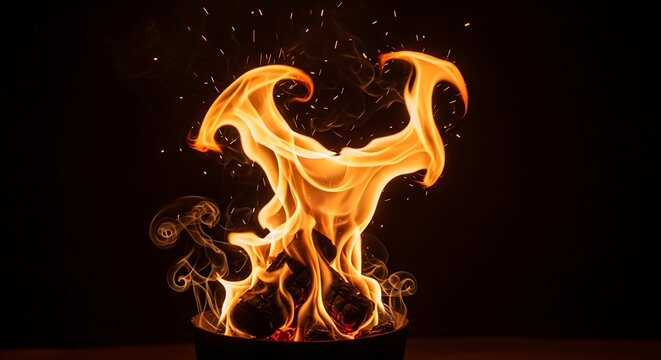 Vibrant Orange and Yellow Flame Patterns.