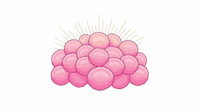 Pink fluffy cotton candy on sticks, a sweet treat