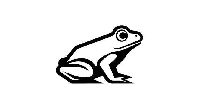 Black and white frog sitting still.