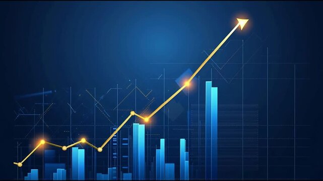 charts and graphs with statistics to innovative analyze business potential and forecast future development of companies growth.