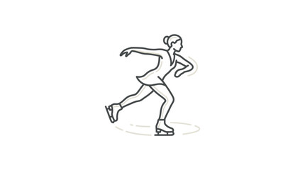 Fototapeta premium Elegant minimalist line art of a figure skater performing.