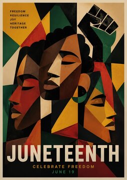 Juneteenth Freedom Day Holiday Poster for June 19 Celebration