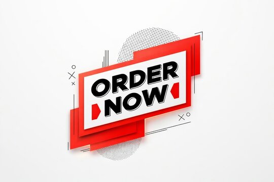 3d order now button with modern red and white design