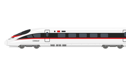 Illustration of a modern high speed electric bullet train isolated on white background © Janda