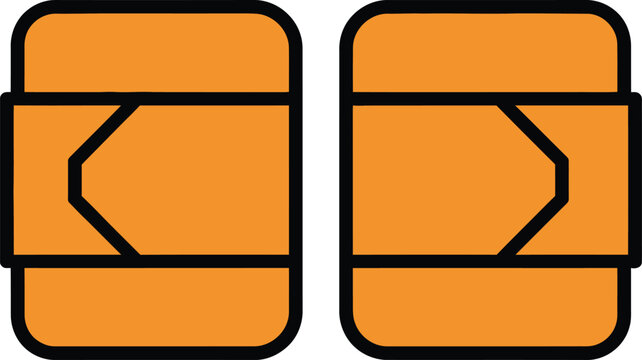 Folder Code Icon with Orange Background and Black Frame for Software Documentation and Programming Navigation
