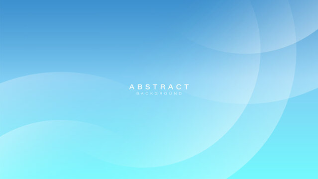Abstract blue background with white curve decoration, minimalist geometric design