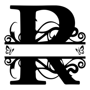 Split Letter R Monogram