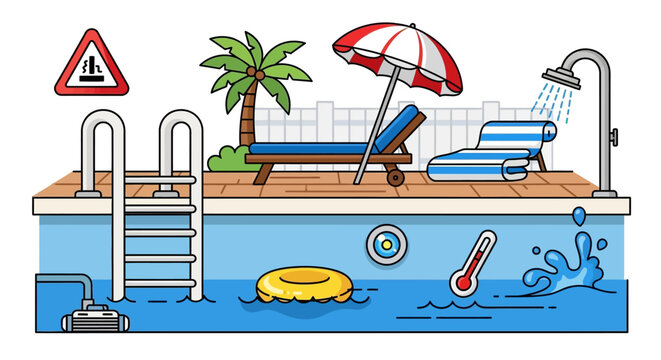 Inflatable Pool Float in Swimming Pool.