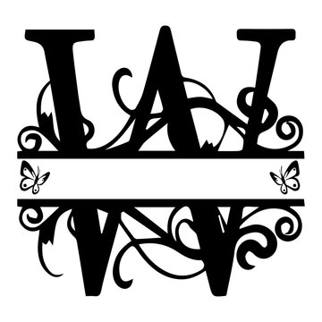 Split Letter Monogram W
