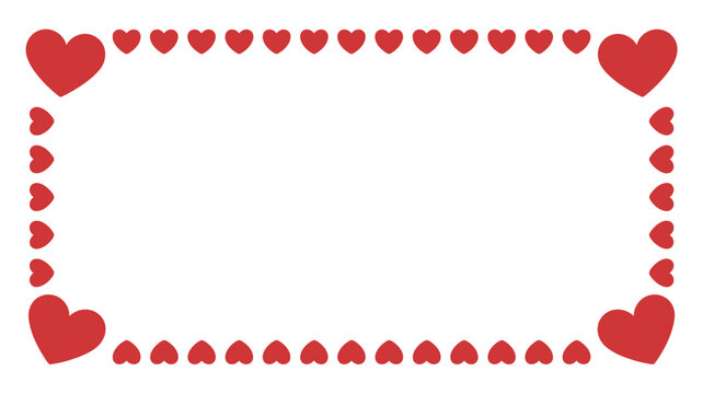 heart border flat red design frame love romance valentine pattern ornament decoration graphic icon symbol emotion affection relationship card invitation printable
